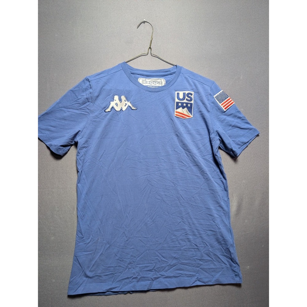 Kappa US Ski Team T-Shirt Mens Medium Blue Alpine Skiing Training Performance